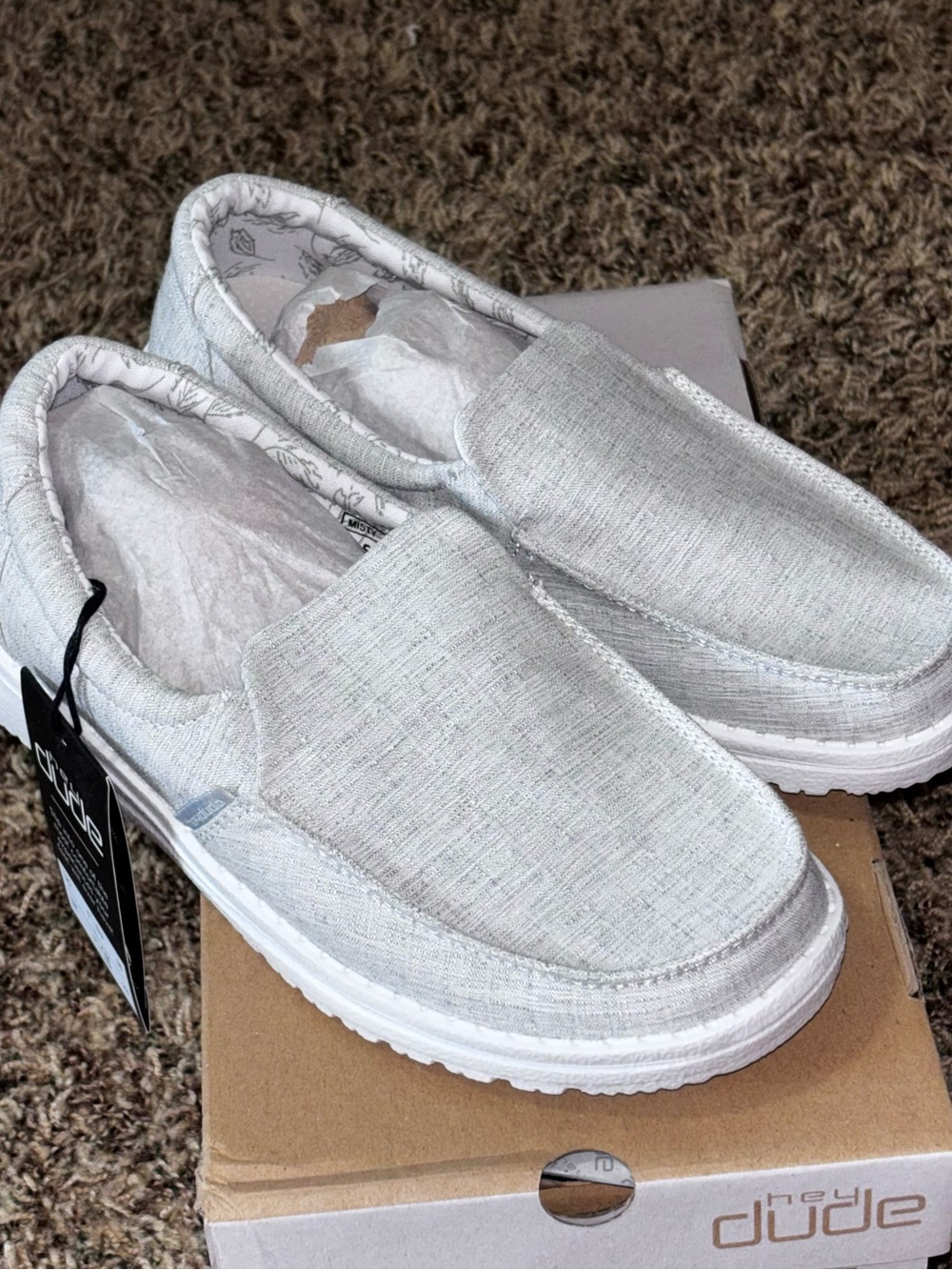 Hey Dude Misty Chambray Grey 140013059 US Women’s Size 5 With Box New EUR 36